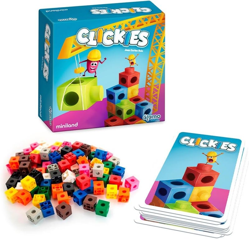 Miniland Creative Board Games for Kids +6 Years, Fun Family Games with Cards & Polycube Challenges, Encouraging Creativity, Speed and Family Fun, Kids Toys, Up to 4 Players | Clickies - Image 1