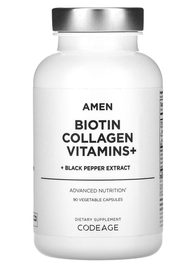 Codeage Amen Biotin Collagen Vitamins+ 90 Vegetable Capsules - Image 1