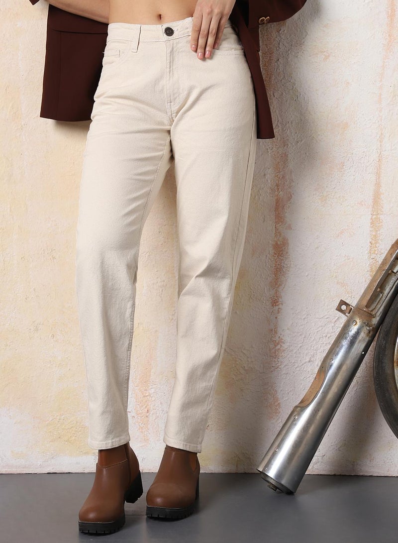HIGH STAR Women Cotton Washed Slim mom High-rise Jeans - Image 2