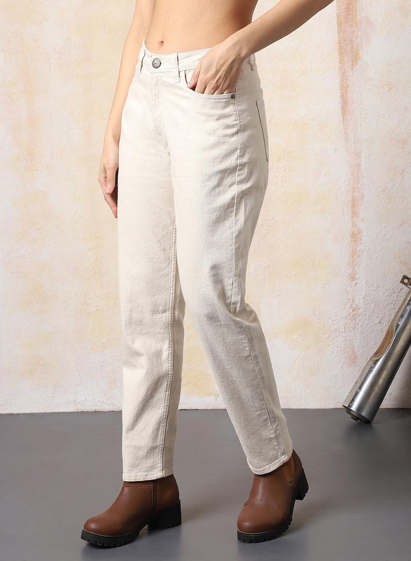 HIGH STAR Women Cotton Washed Slim mom High-rise Jeans - Image 3