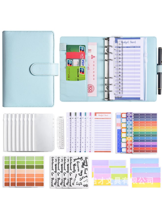 Start A6 Binder Creative Notebook Zipper Bag Macaron Pu Leather Loose-leaf Book Cash Budget Hand Book - Image 1