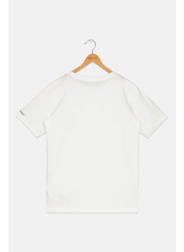 CONVERSE Kids Boy Graphic Print T-Shirt, White Combo  - Image 2