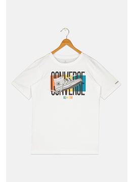 CONVERSE Kids Boy Graphic Print T-Shirt, White Combo  - Image 1