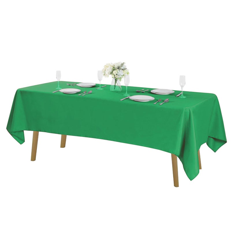 Cupuamon Rectangle Tablecloth 60X102 Inch Washable Polyester Fabric Table Cloth For Wedding Party Dining Banquet Decoration(60X102  Emerald) - Image 1
