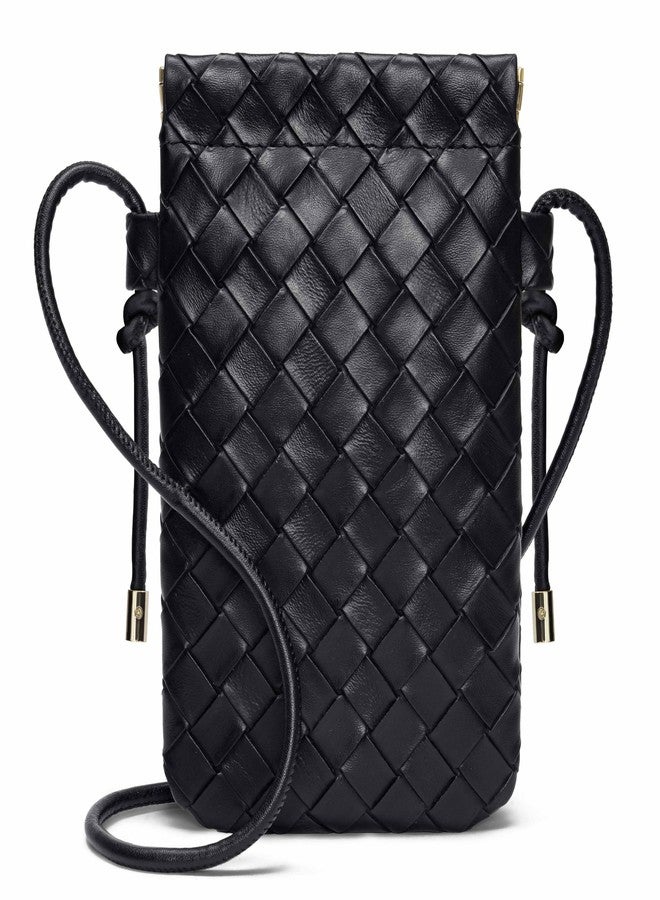 Toptime Crossbody Bag for Women with Self-Closing Lock, Woven Leather Cell Phone Purse with Adjustable Shoulder Strap, Small Portable Women's Crossbody Purse with Card Slots for Travel Dating Shopping - Image 1