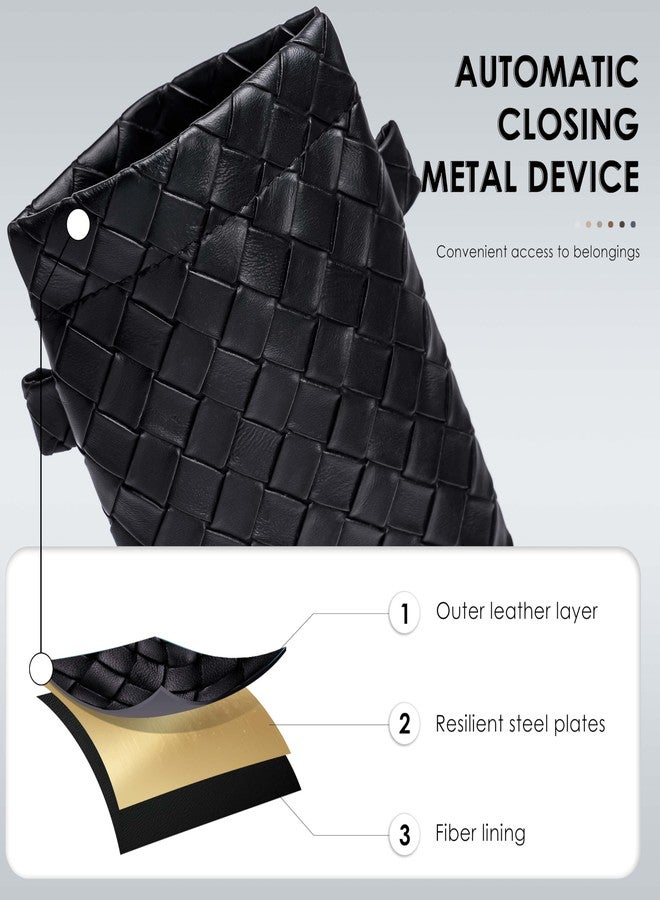 Toptime Crossbody Bag for Women with Self-Closing Lock, Woven Leather Cell Phone Purse with Adjustable Shoulder Strap, Small Portable Women's Crossbody Purse with Card Slots for Travel Dating Shopping - Image 3