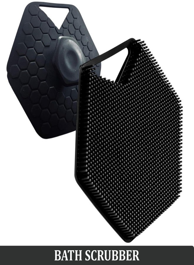 MildCares Silicone Body Scrubber for Men & Women | Deep Cleansing & Gentle Exfoliation | Soft Silicone Bristles for Smooth Skin | Boosts Lather, Removes Dirt & Dead Cells | Ergonomic No-Slip Handle for Comfortable Grip | Durable & Hygienic Bath Brush (Black) - Image 2