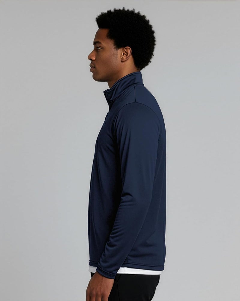REALESSENTIALS Real Essentials 3 Pack: Men's Active Dry-Fit Quarter Zip Long Sleeve Outdoor Athletic Performance Pullover - Image 5