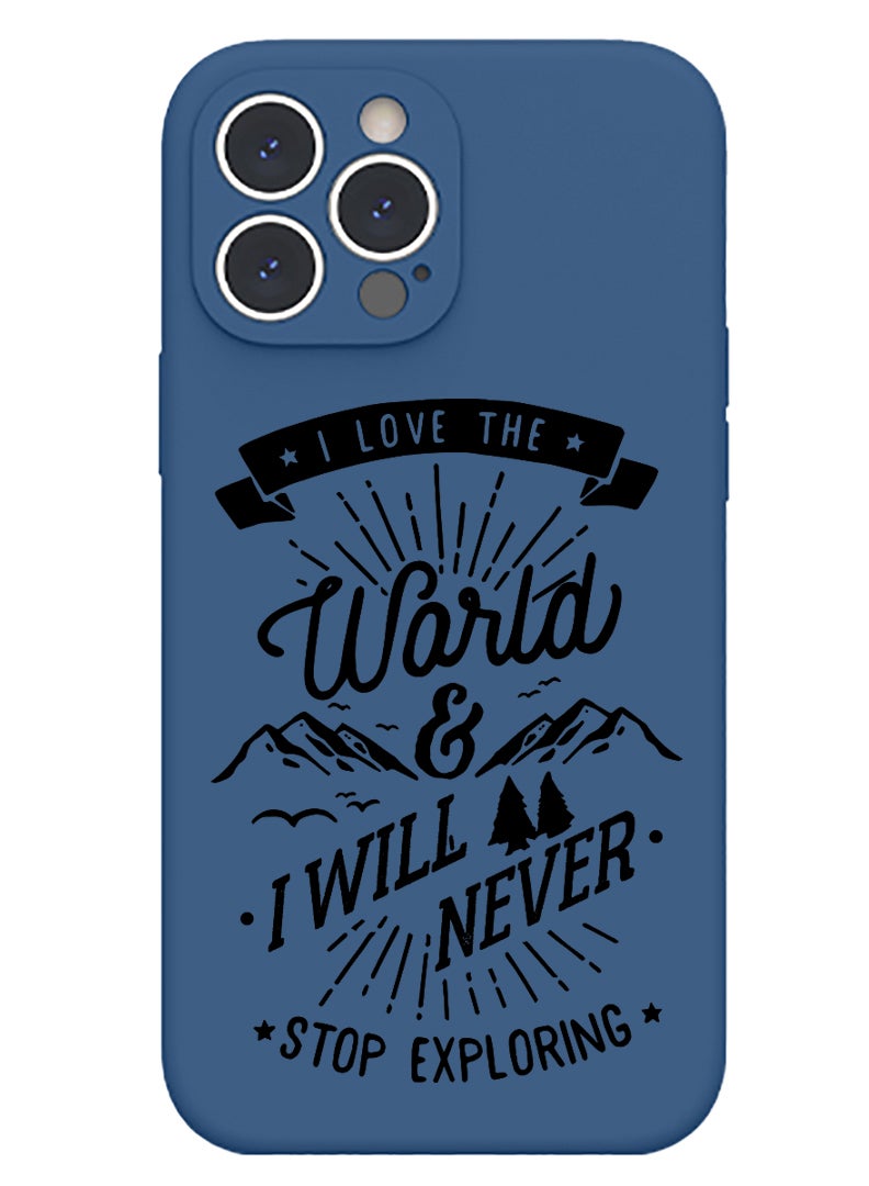 Theodor Protective Slim Fit Case Liquid Silicone Cover with Full Body Protection Anti-Scratch Shockproof Case For iPhone 14 Pro Max Blue  - I sleep with my cats black copy - Image 1