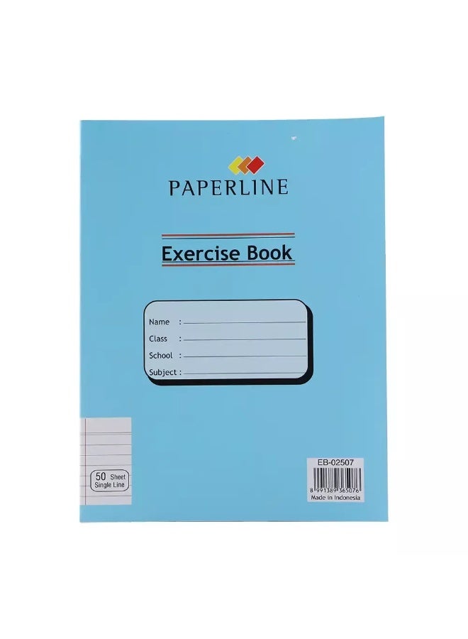 Paperline Exercise Book, Single Line Notebook With 50 Sheets - Image 1