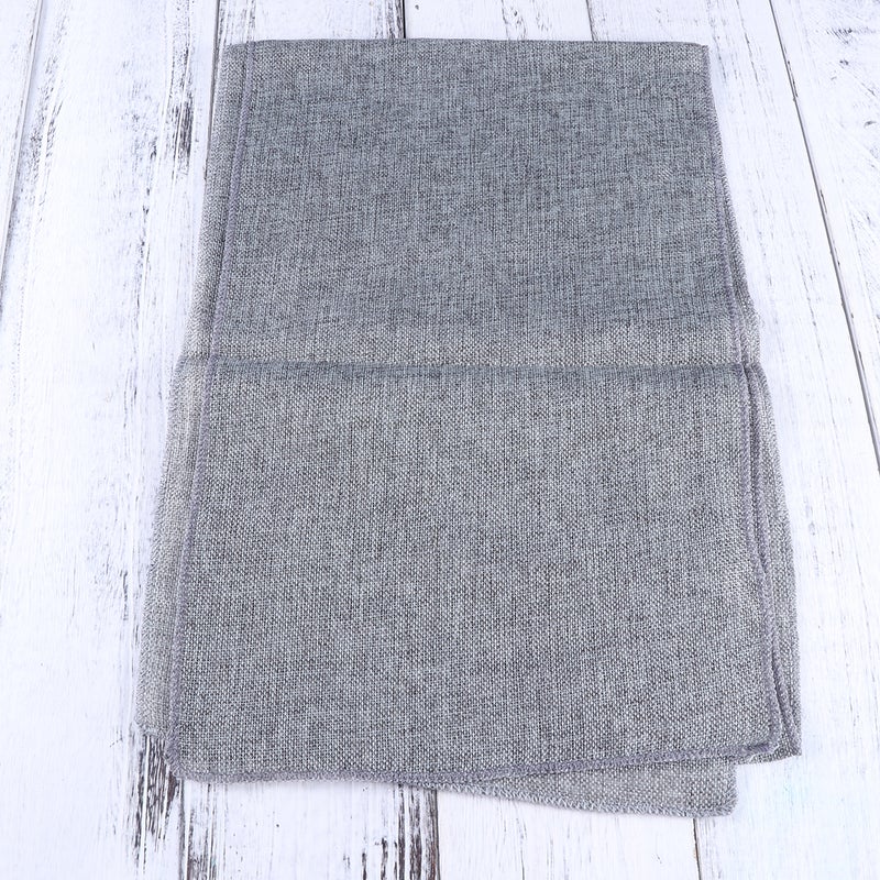 Table Runner Burlap Natural Jute Imitated Linen Rustic Decor Wedding Table Decoration Accessories Party Tablecloth (Gray) - Image 5