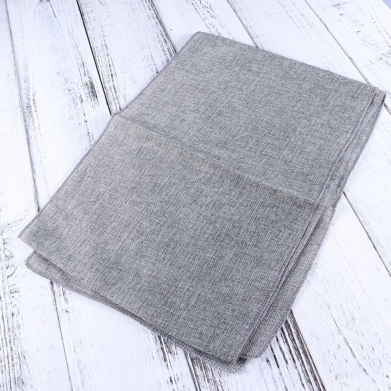 Table Runner Burlap Natural Jute Imitated Linen Rustic Decor Wedding Table Decoration Accessories Party Tablecloth (Gray) - Image 1