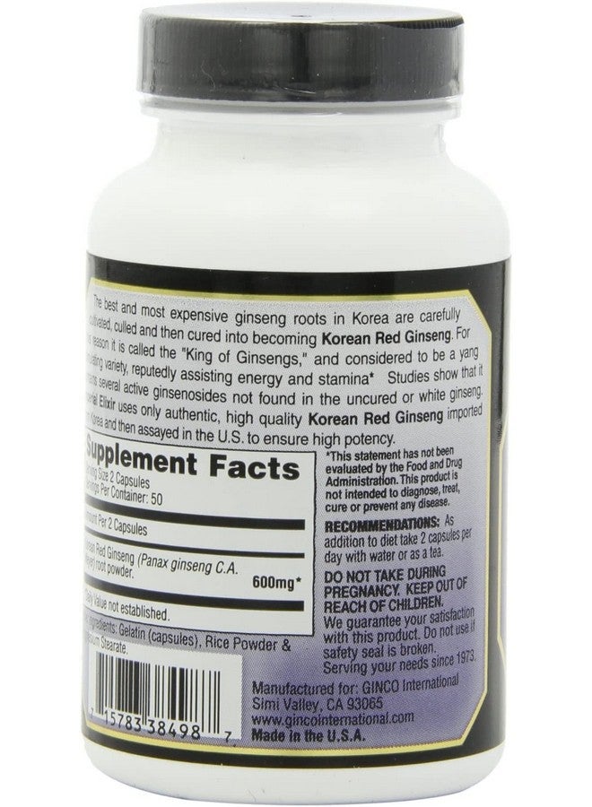 Imperial Elixir Imperial Elixir Korean Red Ginseng - 300 mg Each - 100 Capsules - Image 3