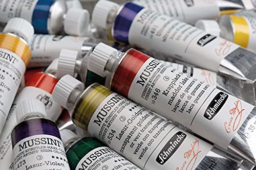 Schmincke - MUSSINI® Finest Resin Oil Colors Premium Wooden Box Oil Painting, 10 x 35 ml Set, 70 213 097, Walnut Tinted, White 150 ml - Image 4