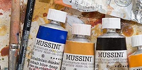 Schmincke - MUSSINI® Finest Resin Oil Colors Premium Wooden Box Oil Painting, 10 x 35 ml Set, 70 213 097, Walnut Tinted, White 150 ml - Image 5