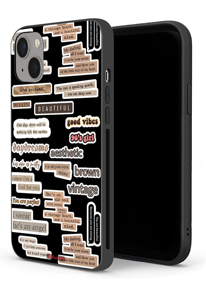 Tolwak Apple iPhone 13 Protective Case Beautiful Quotes Stickers - Image 1