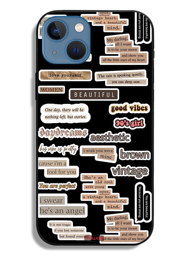 Tolwak Apple iPhone 13 Protective Case Beautiful Quotes Stickers - Image 2