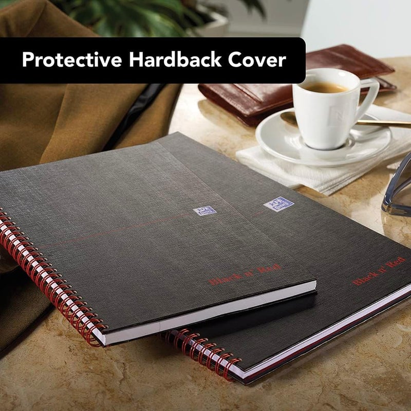 بلاك آند ريد دفتر ملاحظات Black n' Red A4+ غلاف صلب مع سلك مزدوج غير لامع - مسطر ذكي - Image 4
