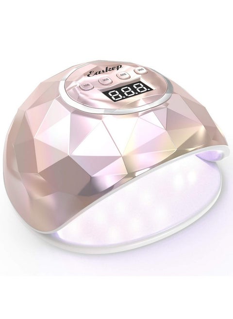 Uv Light For Nails Lamp Easkep 86W Uv Led Nail Lamp Gel Nail Polish Curing Dryer For Salon 4 Timer Setting Auto Sensor Machine (Gold)