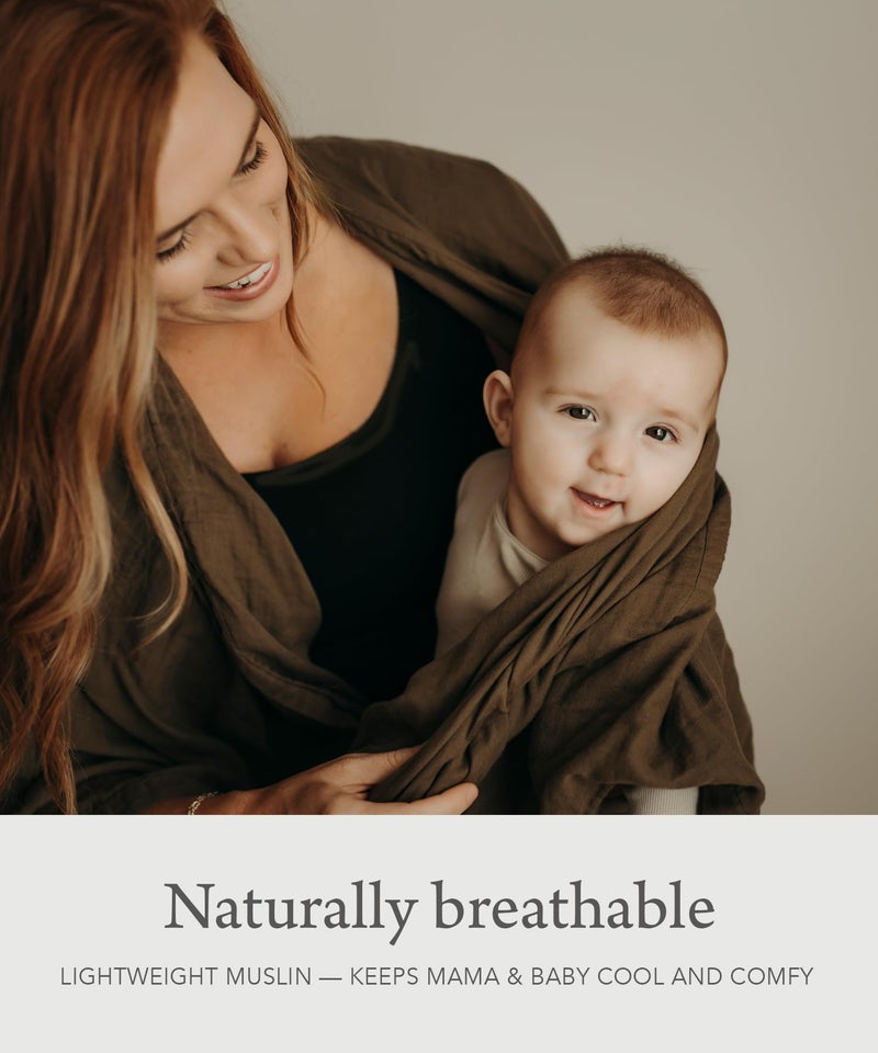 Kishu Baby Indi by Kishu Baby Fairtrade Certified Organic Muslin Nursing Cover Up for Breastfeeding, Breathable Shawl, Scarf, Privacy Nursing Cover for Breastfeeding Moms (Indi Blue) - Image 4