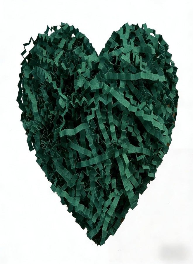 LKQBBSZ 50g Crinkle Cut Paper Shred for Easter Decor Gift Basket Filler, Gift Box Filler Paper Shreds, Raffia Grass for Gift Wrapping (Dark Green - Image 1