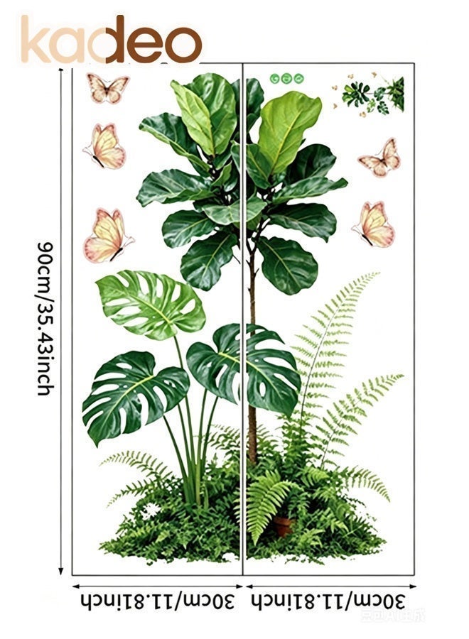 kadeo Green Plant Wall Sticker Wallpaper, Tropical Botanical Wall Decals, Fiddle Leaf Fig Monstera Leaf Wall Art, Living Room Bedroom Office Decor, Peel and Stick Removable Waterproof Wall Decoration - Image 5