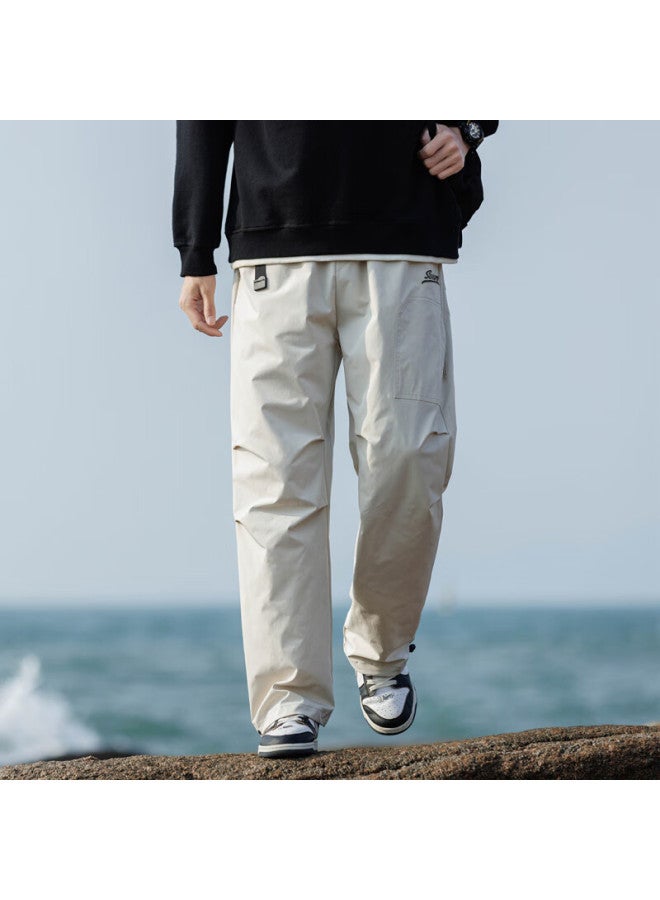 Swamp Area American Tactical Cargo Pants Men Spring Autumn Loose Paratrooper Straight Casual Ws007 Ivory White M - Image 4