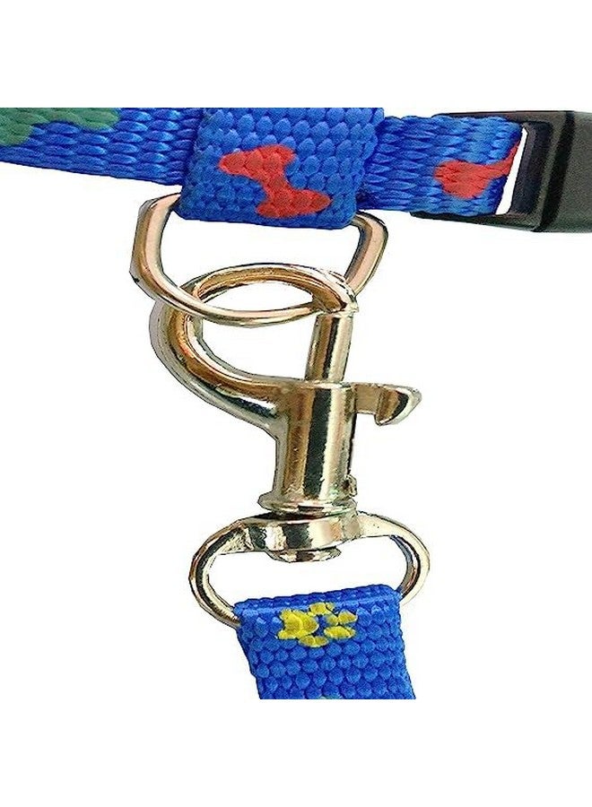 طقم حزام من النايلون للقطط الصغيرة والحيوانات الأليفة الصغيرة | حزام تدريب القطط (مطبوع عليه مخلب أزرق) - Image 4