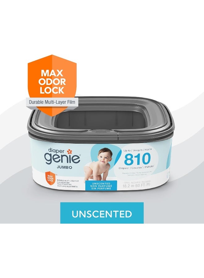 Diaper Genie Jumbo Square Refill, with Continuous Film, can Hold up to 810 Newborn-Sized Diapers per Refill. - Image 2