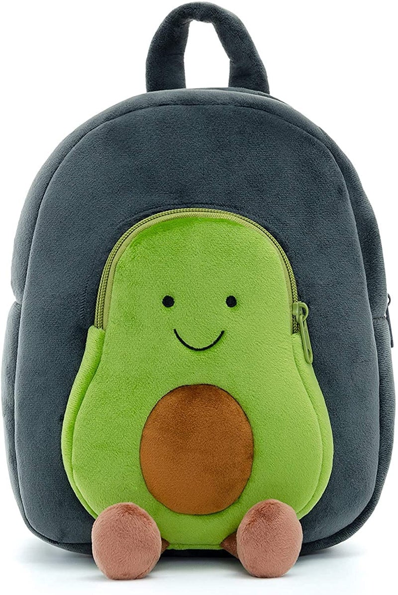 Delicado Avocado Plush Kids Backpack | Soft Cartoon Mini School Bag for Toddlers | Lightweight Nursery Preschool Picnic Travel Bag | Washable Backpack for Boys & Girls Age 1-5 Years | 14 Inch Green - Image 1