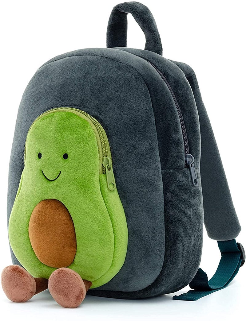 Delicado Avocado Plush Kids Backpack | Soft Cartoon Mini School Bag for Toddlers | Lightweight Nursery Preschool Picnic Travel Bag | Washable Backpack for Boys & Girls Age 1-5 Years | 14 Inch Green - Image 2