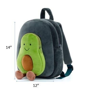 Delicado Avocado Plush Kids Backpack | Soft Cartoon Mini School Bag for Toddlers | Lightweight Nursery Preschool Picnic Travel Bag | Washable Backpack for Boys & Girls Age 1-5 Years | 14 Inch Green - Image 5
