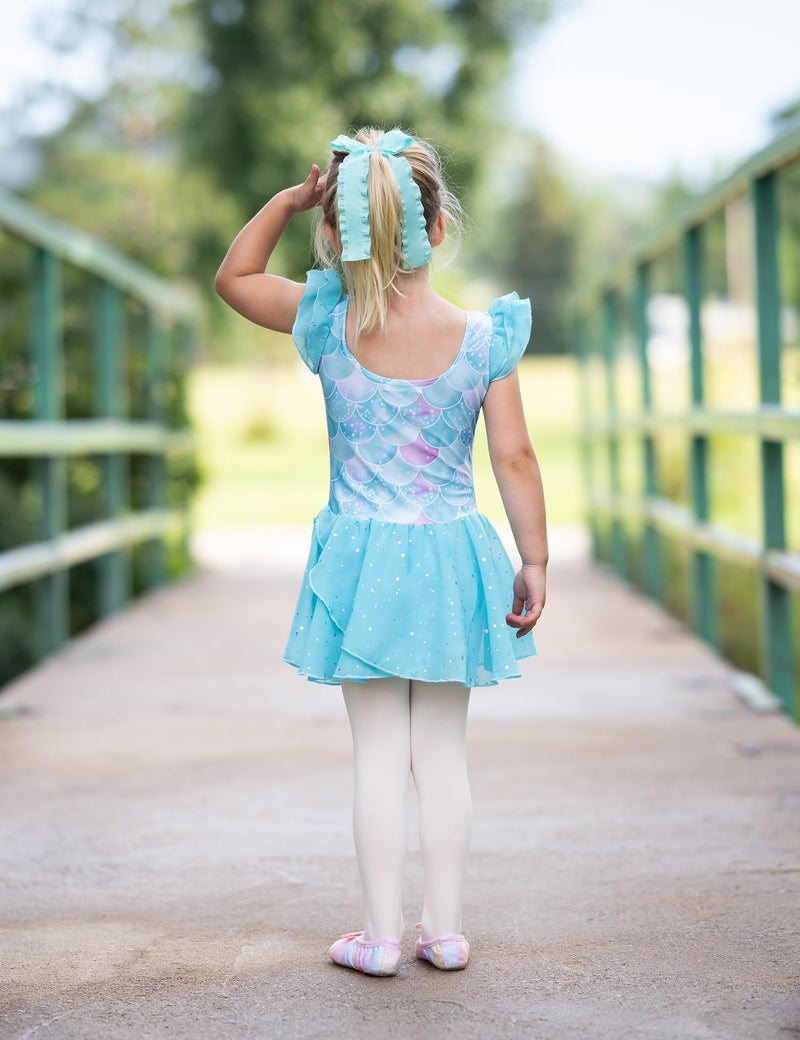 Arshiner Girls Ruffle Sleeve Ballet Dance Dress Tutu Skirted Leotard - Image 3