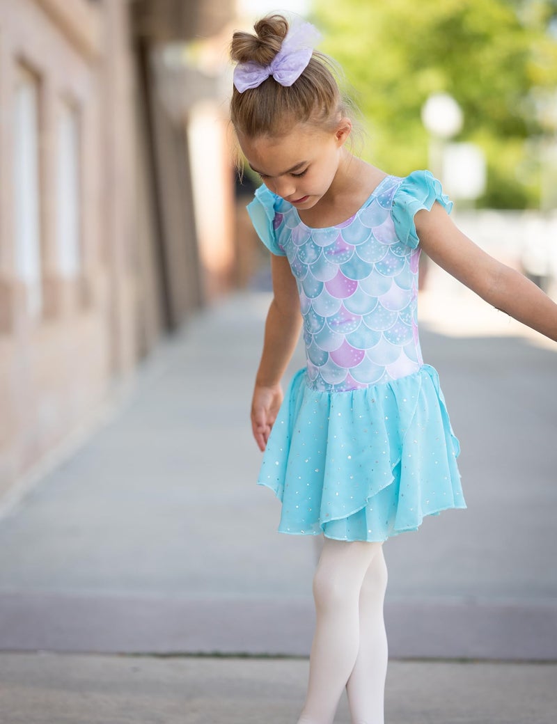 Arshiner Girls Ruffle Sleeve Ballet Dance Dress Tutu Skirted Leotard - Image 5