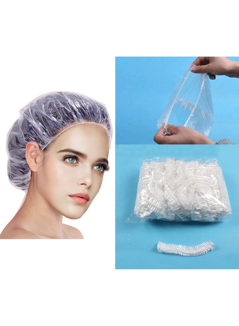 Women's Waterproof Disposable Shower Cap (100 Pieces, Clear) - Image 1