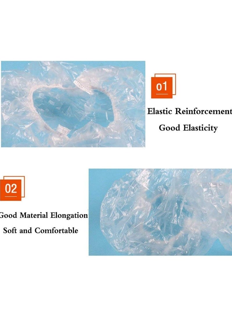 Women's Waterproof Disposable Shower Cap (100 Pieces, Clear) - Image 3