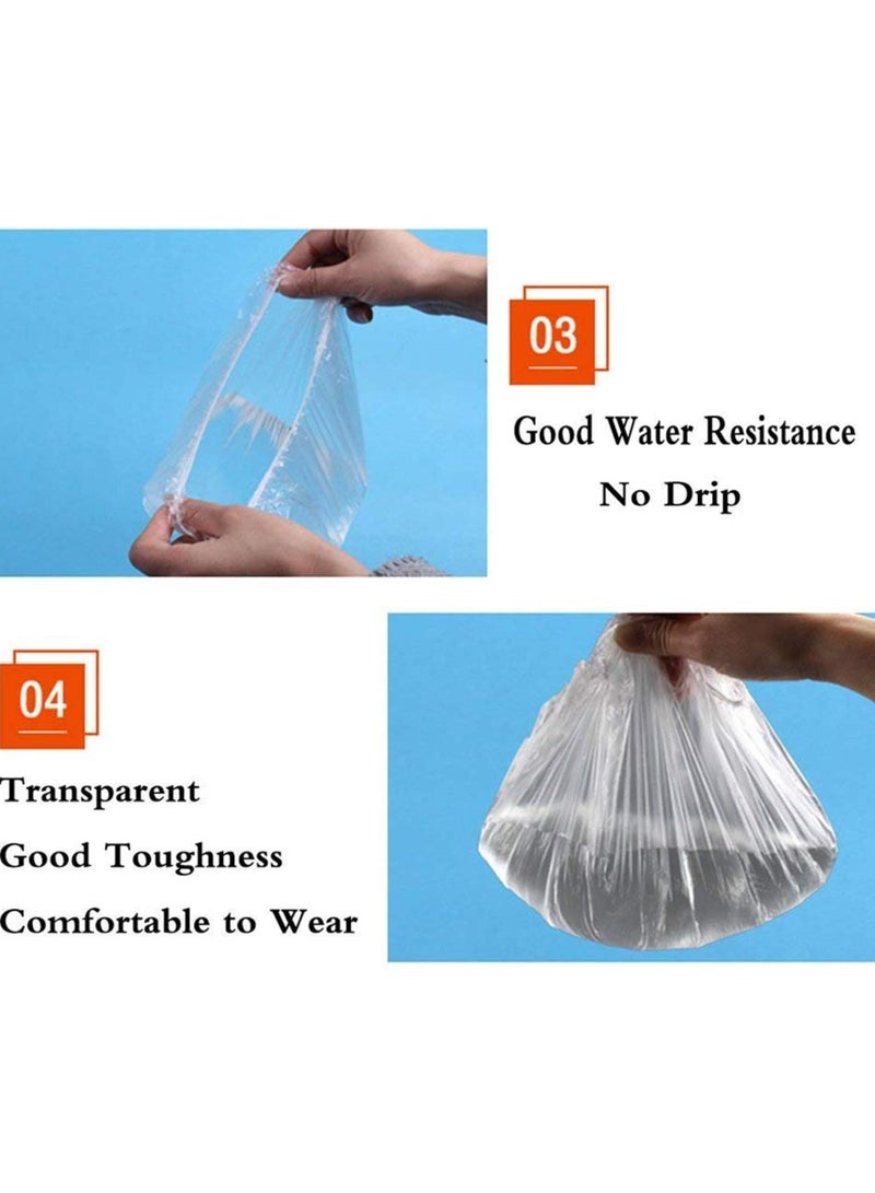 Women's Waterproof Disposable Shower Cap (100 Pieces, Clear) - Image 4