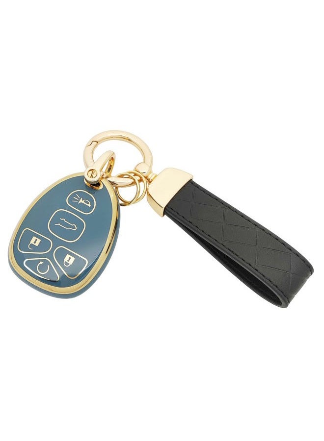AYGUCEKE TPU Protective Key Fob Cover Case Compatible with GMC Acadia Yukon Cadillac Escalade SRX Chevy Suburban Tahoe Traverse Buick Enclave Pontiac Torrent Key Fob (Blue 1) - Image 4