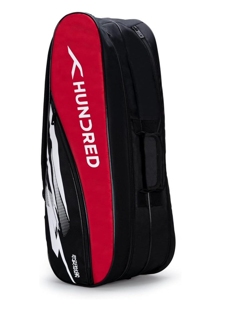 هندرد حقيبة أدوات كرة الريشة من كوزموجير | كبير | سحاب مزدوج | حقيبة بجيب أمامي بسحاب | بوليستر | أشرطة خلفية مبطنة | مقبض سهل الحمل | رياضة المضرب - Image 2