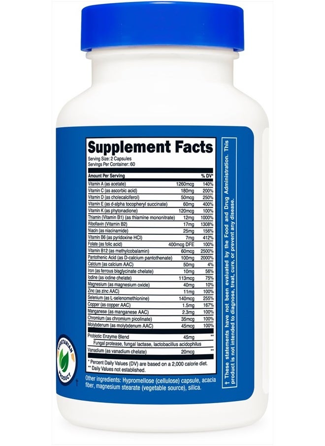 Nutricost - Multivitamin with Probiotics 120 Capsules -  with Vitamins & Minerals - Image 1