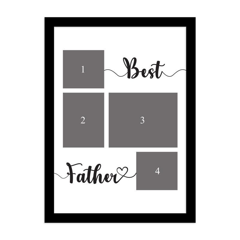 SNAP ART Customized Best Father with 4 Photo Collage print for Mother, Dad Gifts Photo Frame With Photo Upload, Birthday, Anniversary Gift for Husband, Couple, Brother, Sister, Parrents(A4) - Image 5
