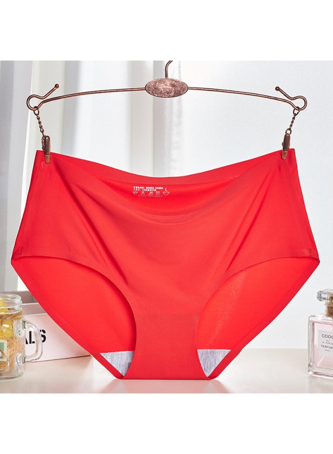Cooling Ice Silk Traceless Women's Underwear One-piece Underwear Breathable Mid-waist Women's Underwear Briefs 810