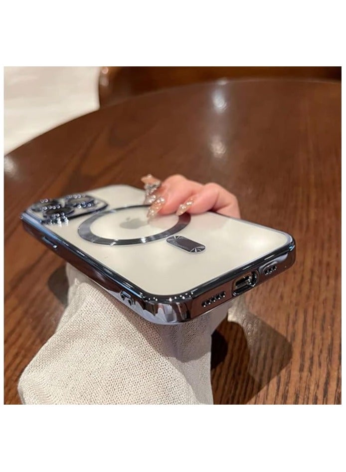 ELTRAZONE Magnetic Case for iPhone 14 Pro Max Case [Compatible with MagSafe] Camera Lens Protector Plating Luxury Cover for Women Men Clear Soft TPU Shockproof Protective Phone Case - Black - Image 4