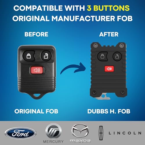 Dubbs Hardware Upgraded Key Fob Case for Ford 3 4 Button Key Cover Durable Protection AntiSlip Grip Easy Installation Compatible for Ford FSeries Explorer Edge More Black Fob 3 Button - Image 3