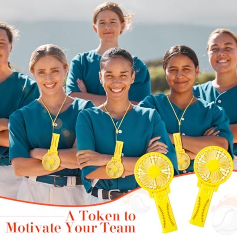 12 Pack Party Favors Bulk Mini Handheld Fan with Lanyard for Team Gift Portable Cooling Fan for Game Day Outdoor Sport Foldable Design for Desktop Use Batteries Not Included - Image 5