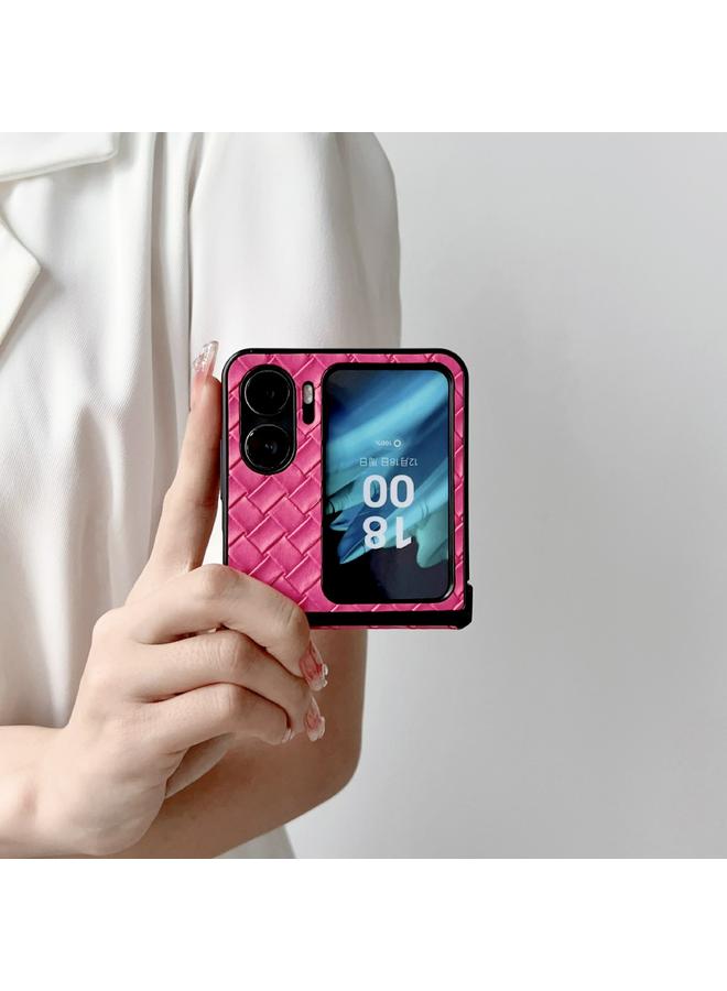 S-TOP Case For OPPO Find N3 Flip Woven Texture Folding PU Phone Case - Image 4