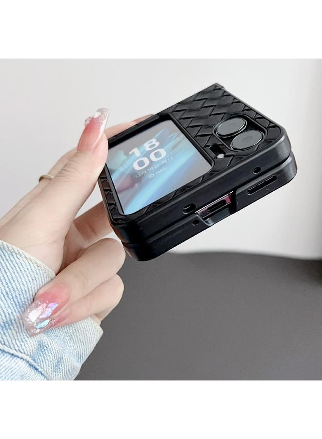 S-TOP Case For OPPO Find N3 Flip Woven Texture Folding PU Phone Case - Image 3