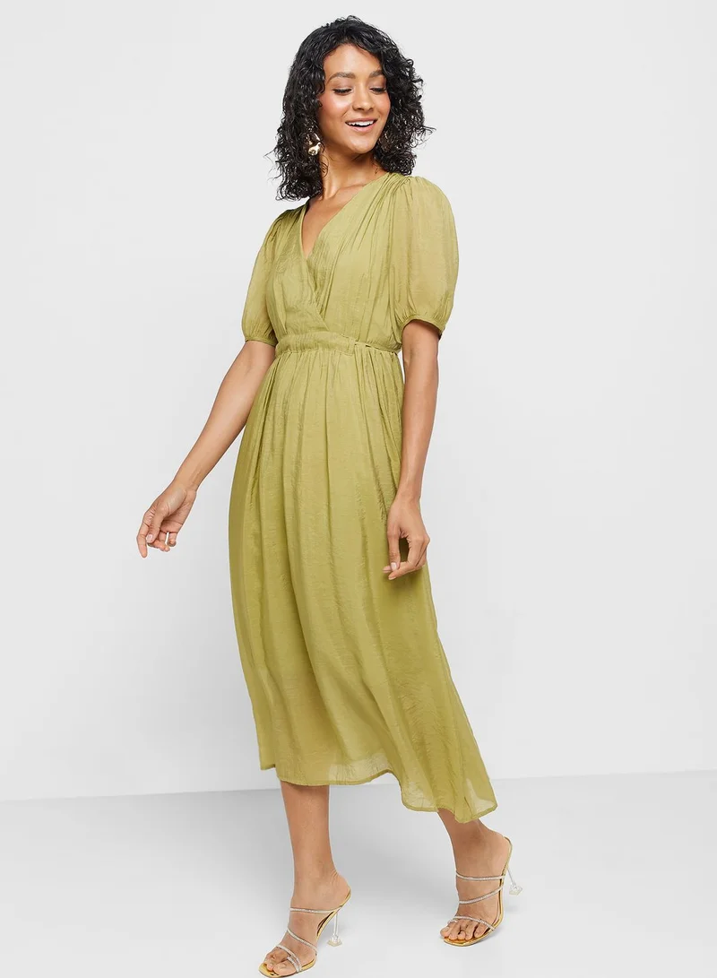 ELLA Olive Chiffon Dress