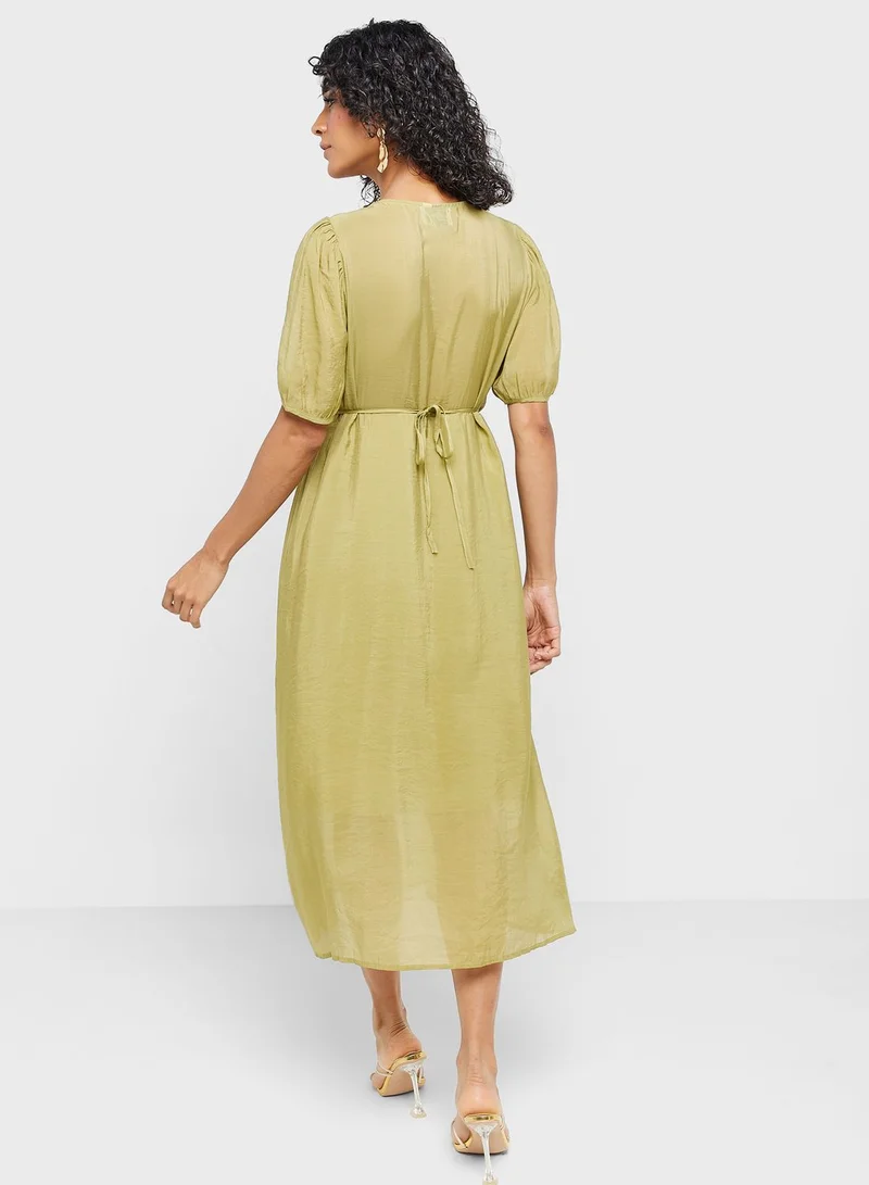 ELLA Olive Chiffon Dress