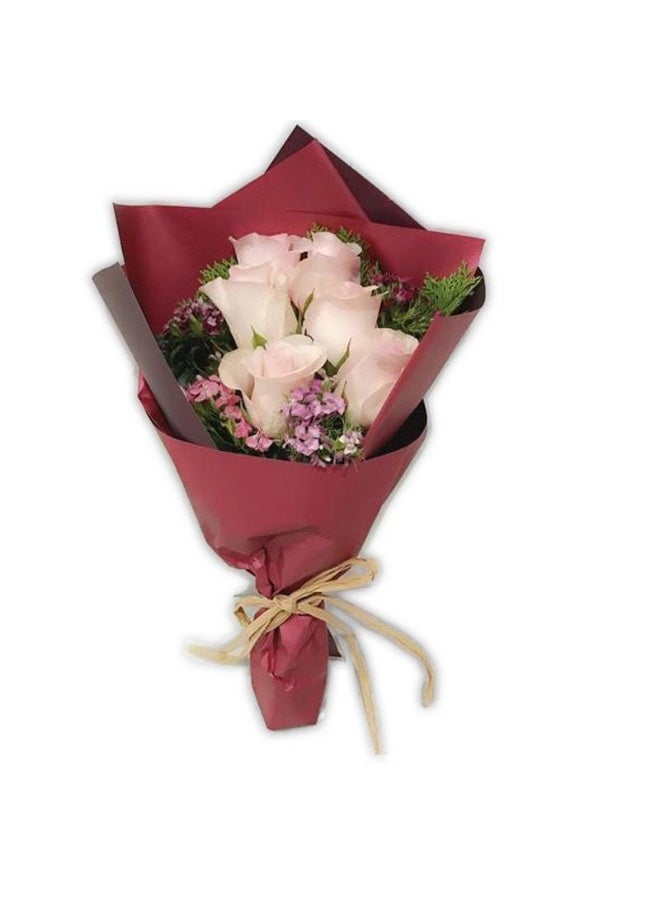 Carmel Flowers 6 Pink Roses Bouquet